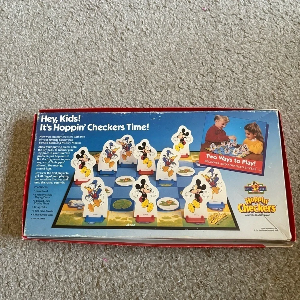 Vintage 1980s Milton Bradley Mickey Mouse HOPPIN CHECKERS Board Game Disney